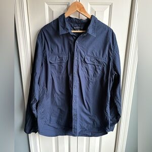 J Crew Mercantile Mens Navy Blue Long Sleeve Cotton Workshirt Button Down XL
